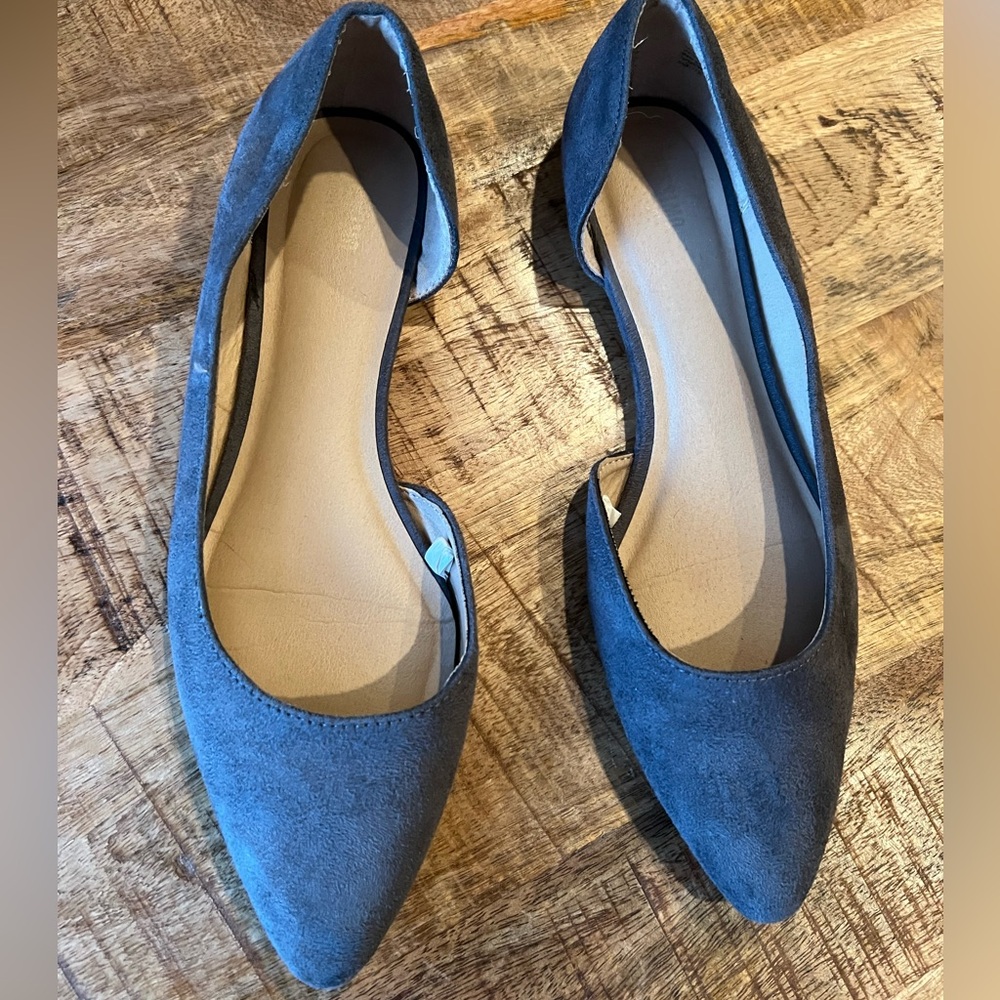Mossimo Supply Co. Mohanna Gray Vegan Suede D'Orsay Ballet Flats 9